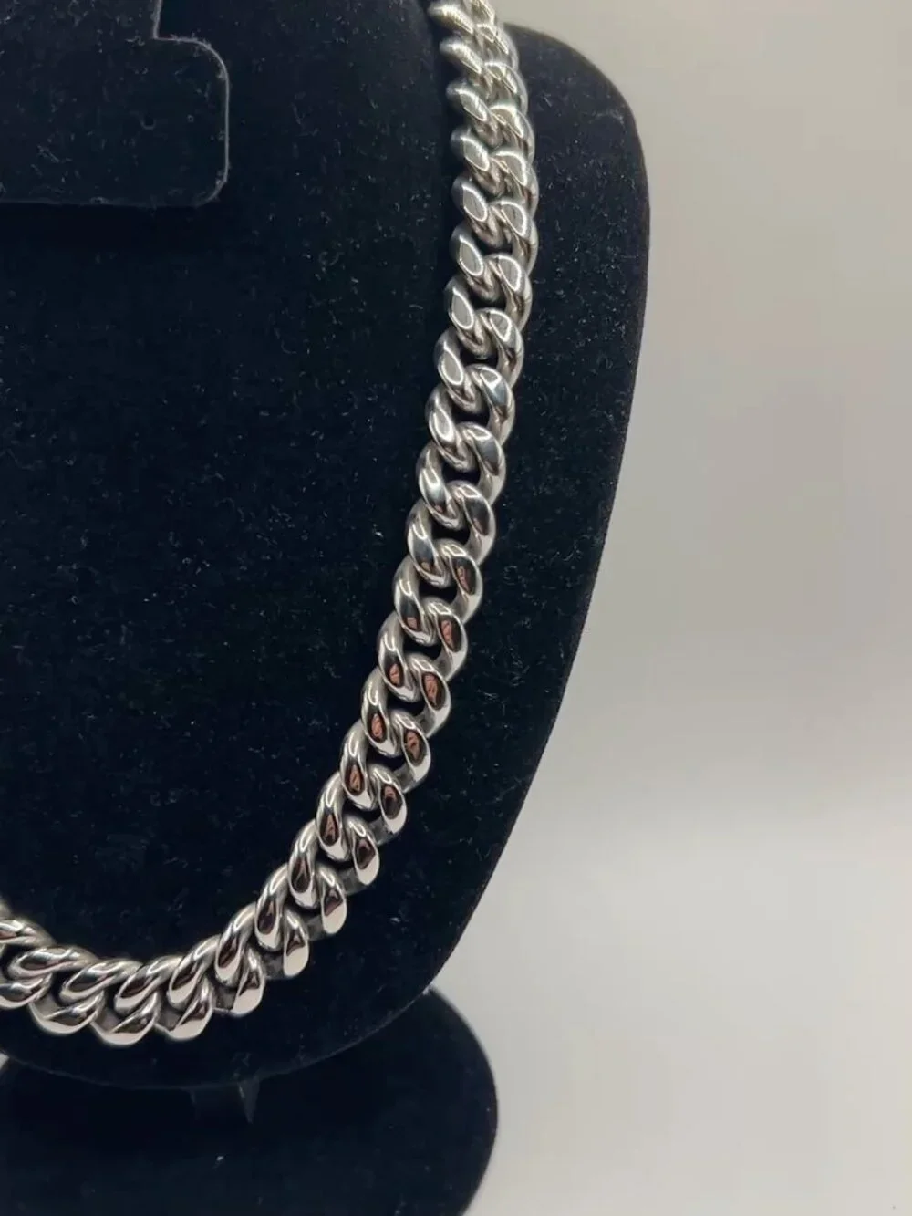 Mens Real Silver Cuban Chain 14mm 24 Inch Stainless Steel Plated Durable Solid